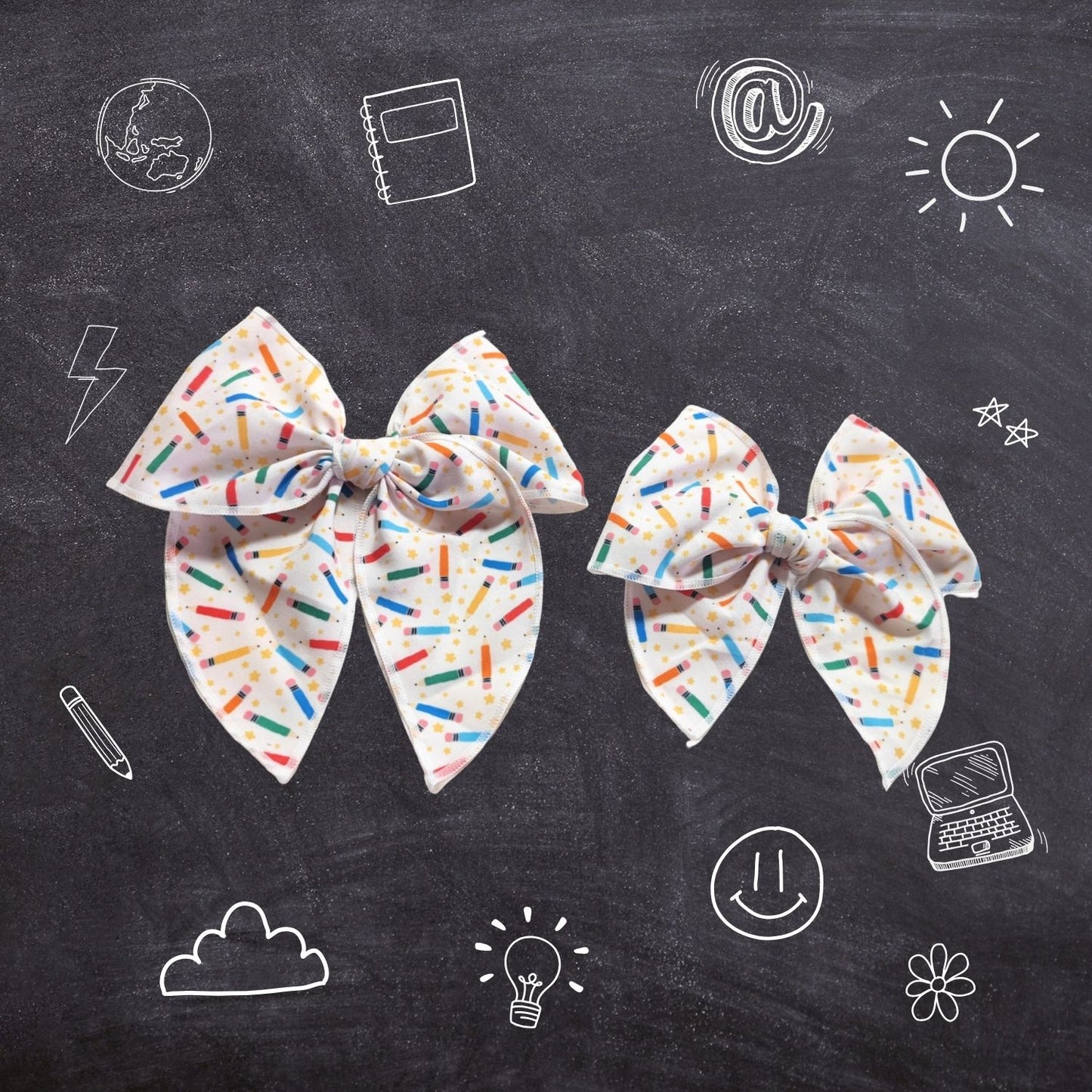 Crayons & Stars Bow