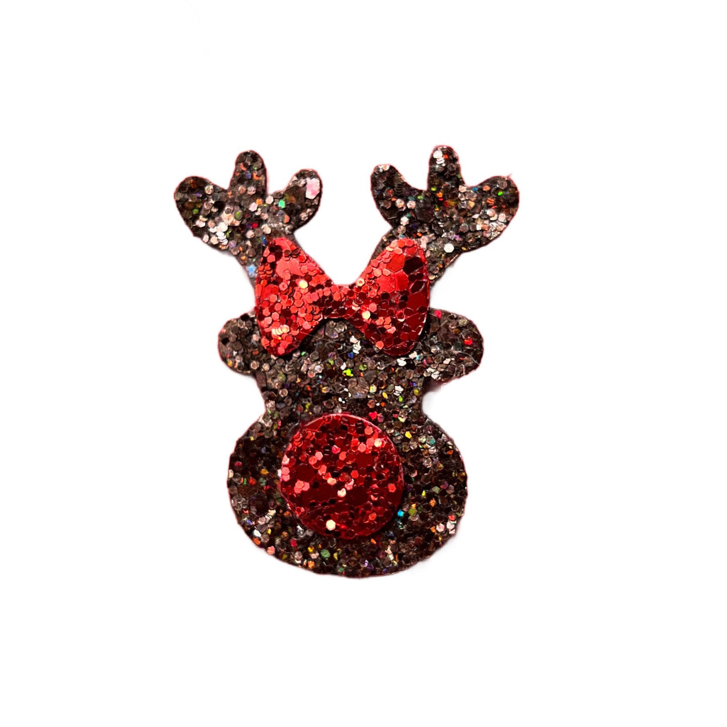 PREORDER Brown Holo Glitter Reindeer Hair Clip