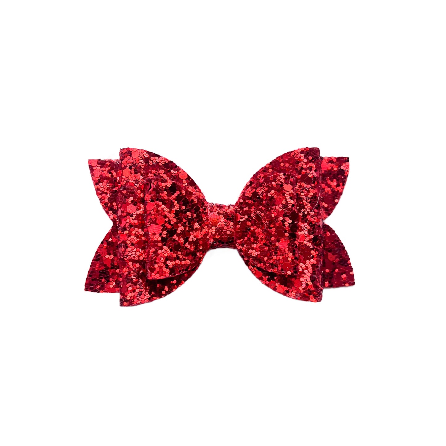 Christmas Red Glitter Hair Bow