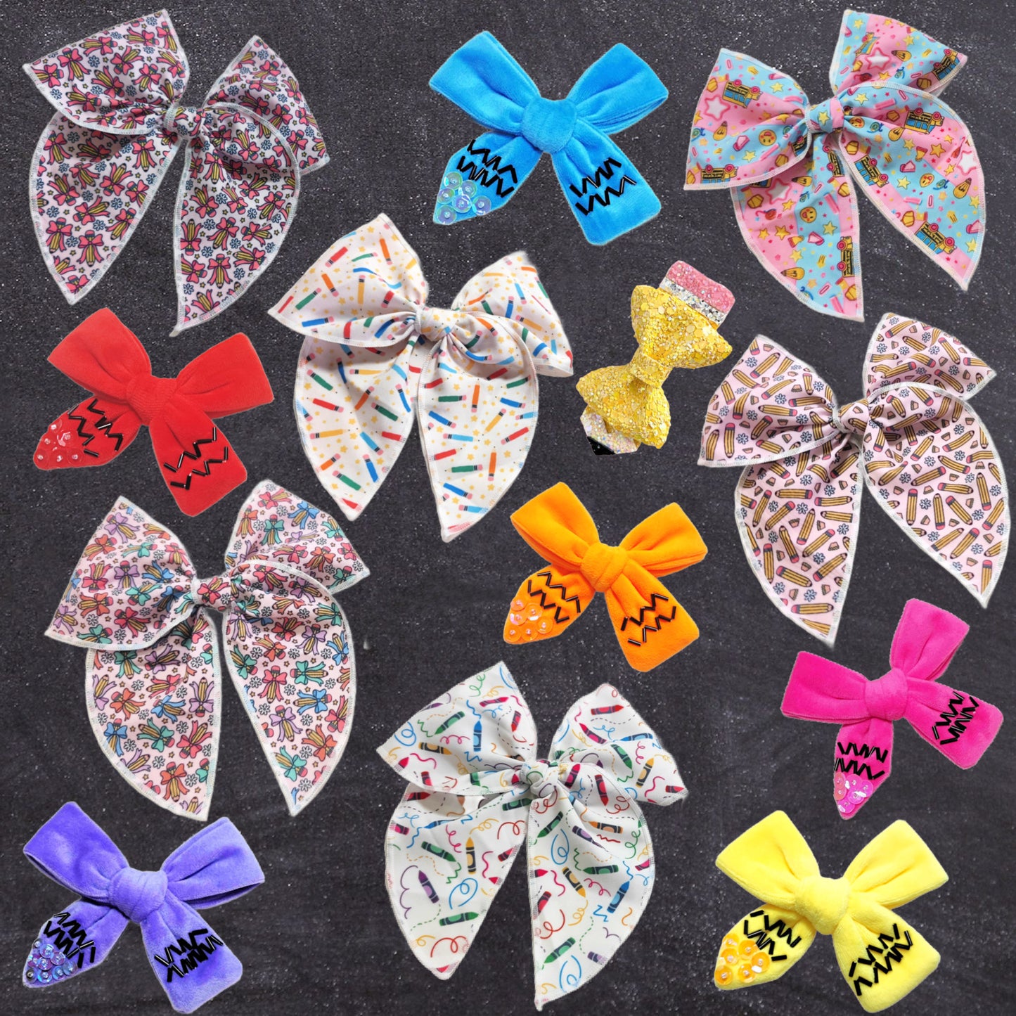 Colorful Crayons Bow