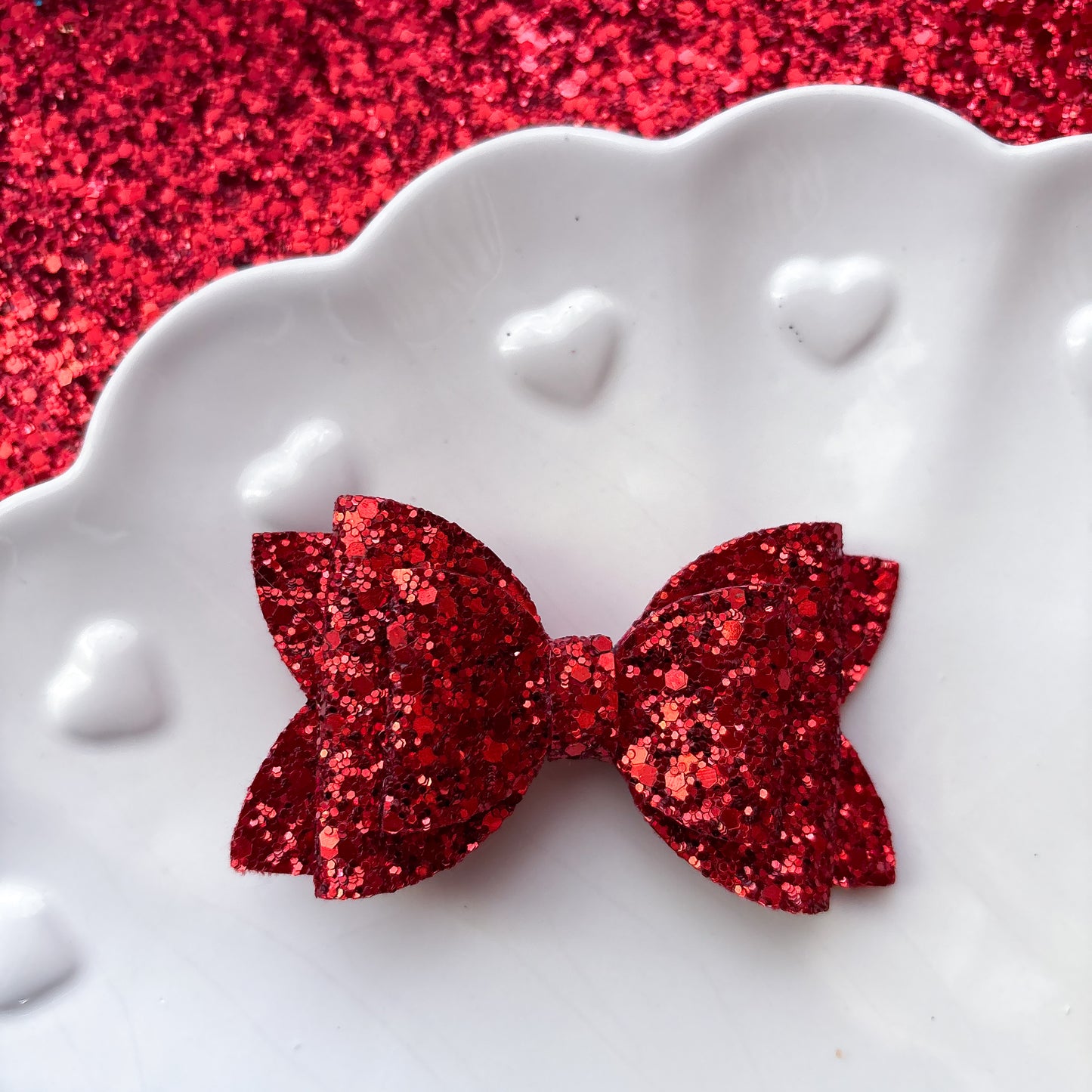 Red Glitter Hair Bow