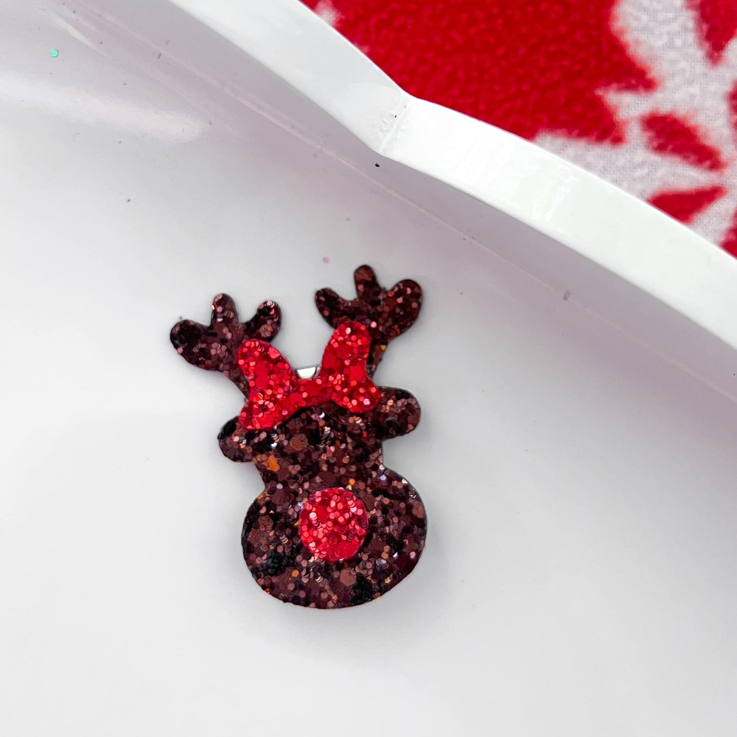 PREORDER Brown Holo Glitter Reindeer Hair Clip