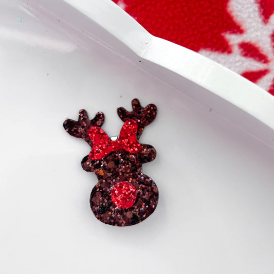 PREORDER Brown Holo Glitter Reindeer Hair Clip