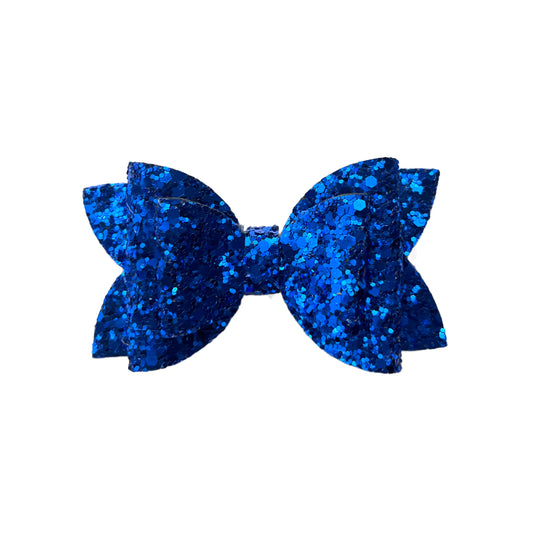 Royal Blue Glitter Hair Bow