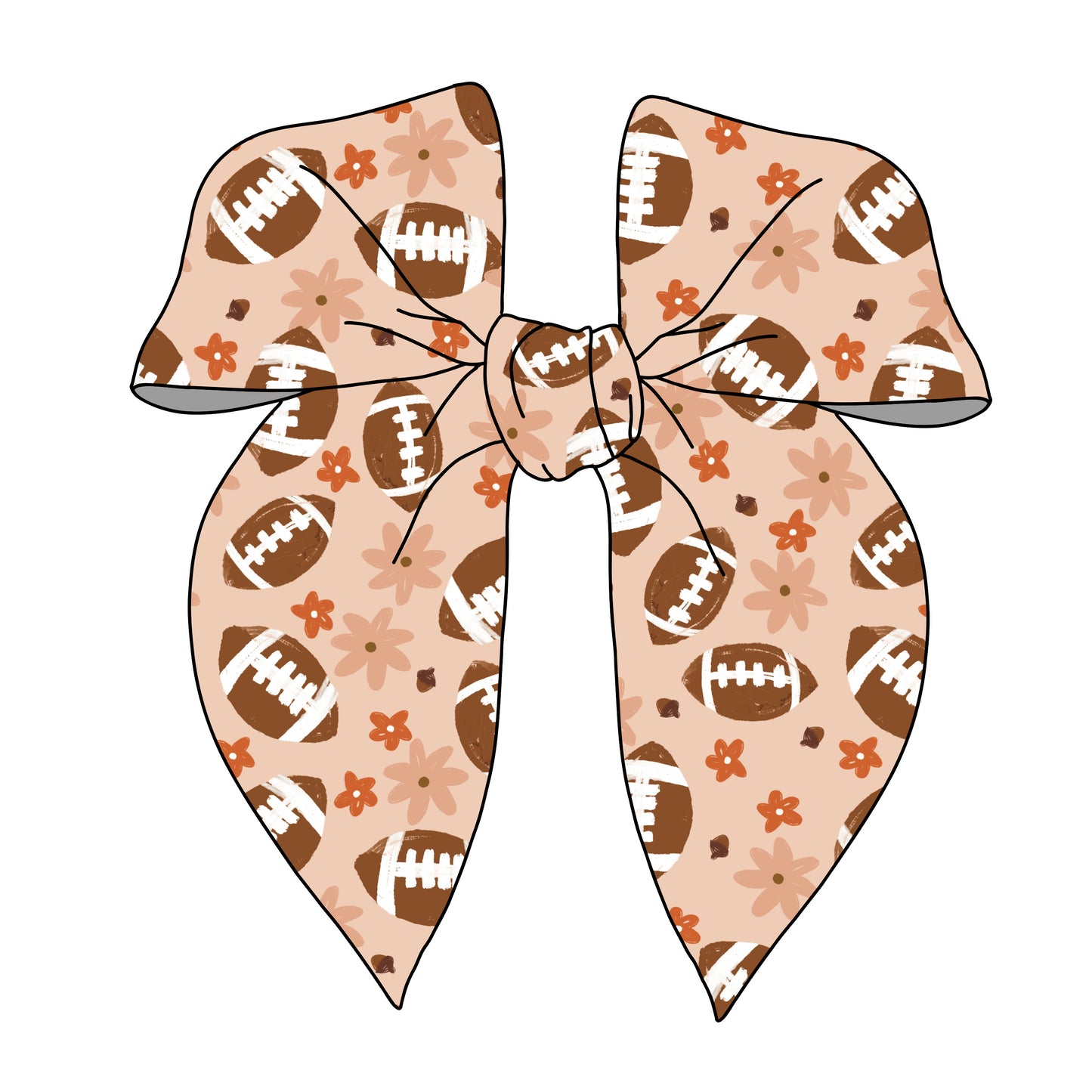 Fall Floral Football Bow - 2 Sizes