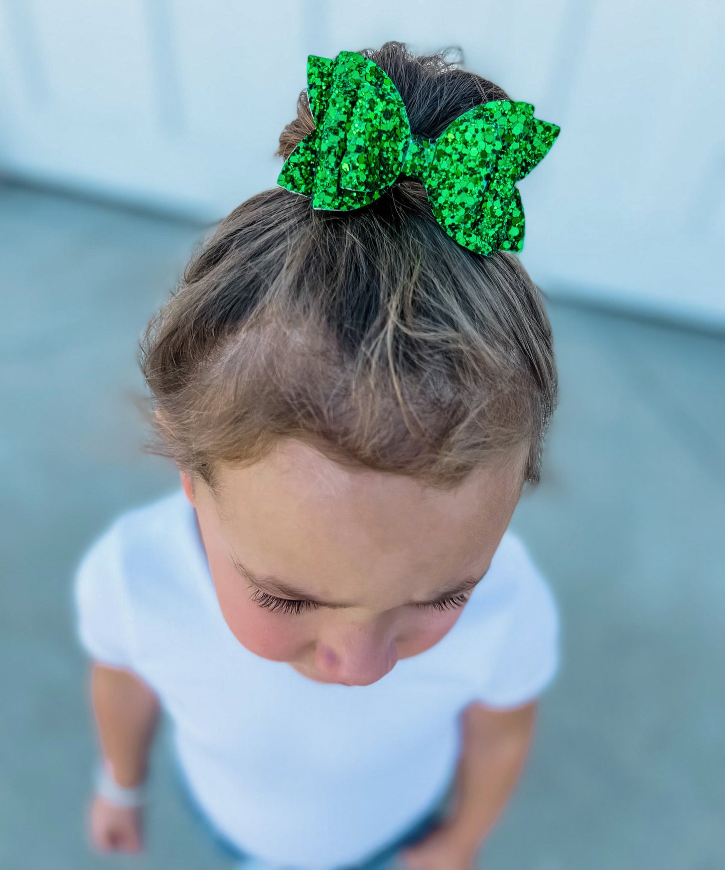 Green Glitter Christmas Bow