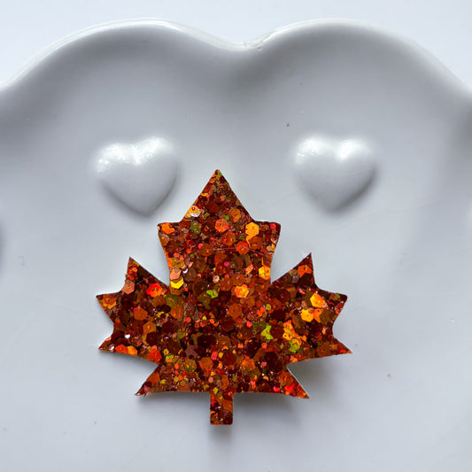 Glitter Maple Leaf Hair Bow
