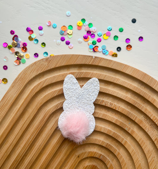 Bunny Hair Bow (With Pom Pom)