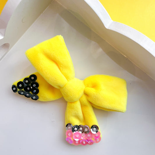 Pencil Velvet Sequin Bow