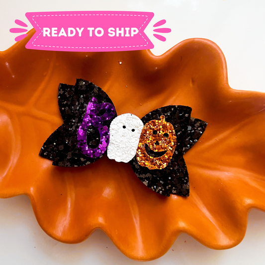 Boo Glitter Bow