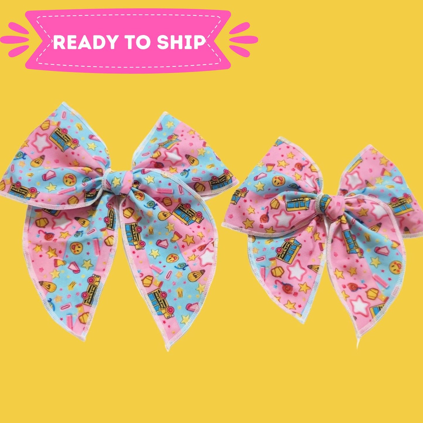 Pink & Blue School Bus