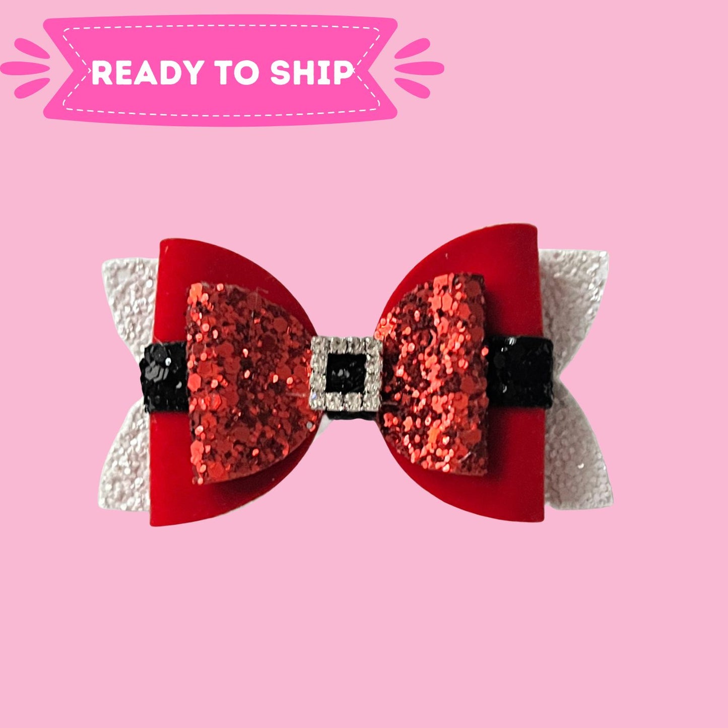 Red Santa's Belt Bow