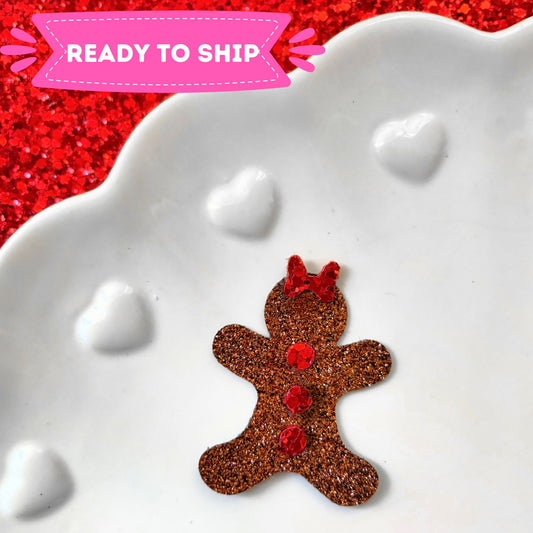 Gingerbread Man Hair Bow